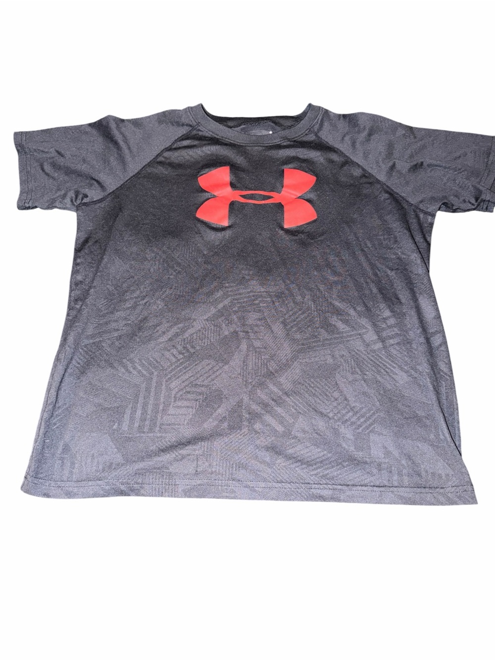 Under Armour Boy's Black Short-Sleeve Logo Tee with Red Accent